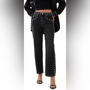 Pistola Black Studded Lexi Jeans — in color zephyr/black